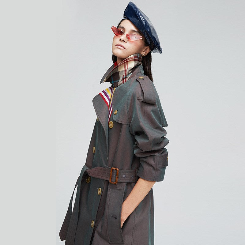 double breasted women's trench coat