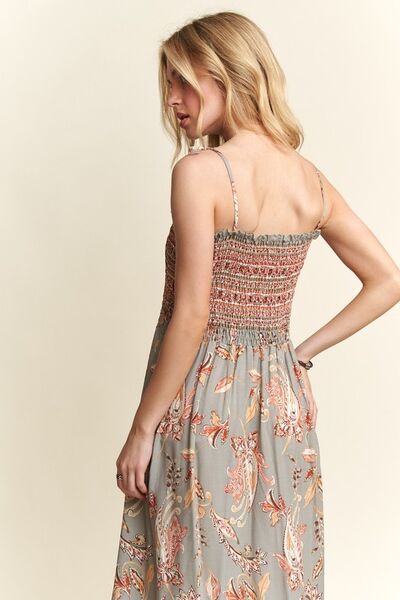 floral smocked maxi dress