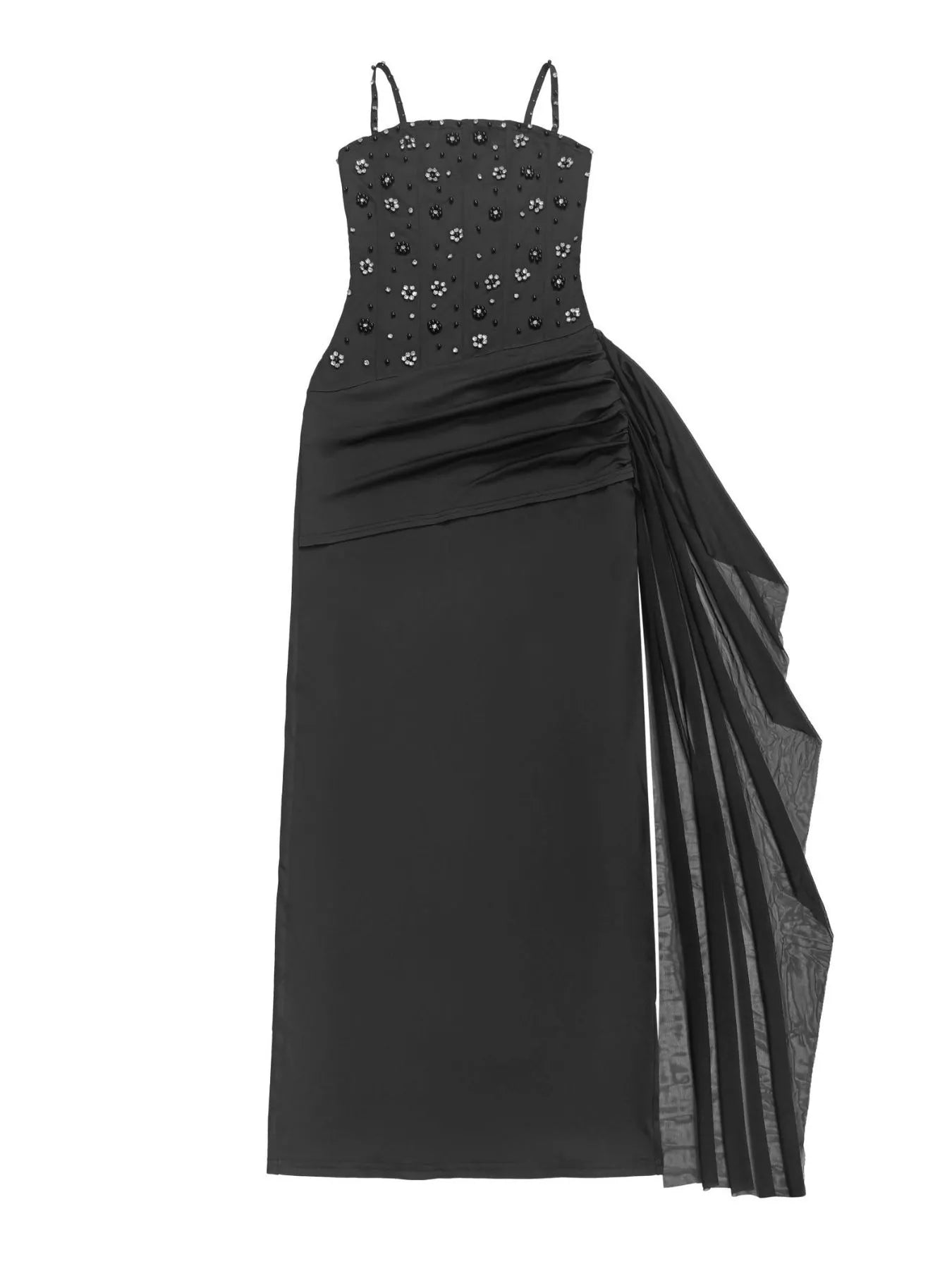 Long Black Dress With Rhinestones