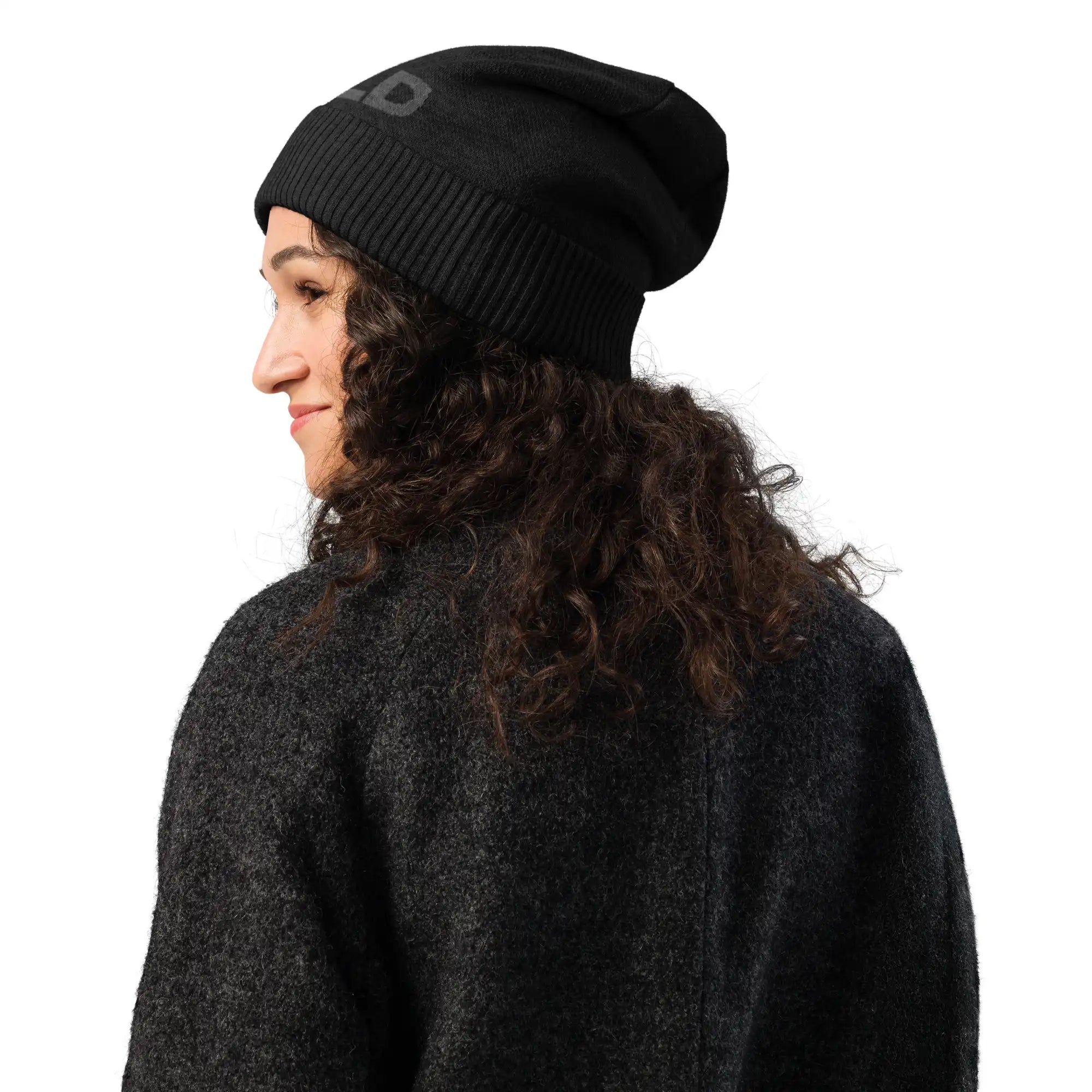 Black Knit Beanie Womens