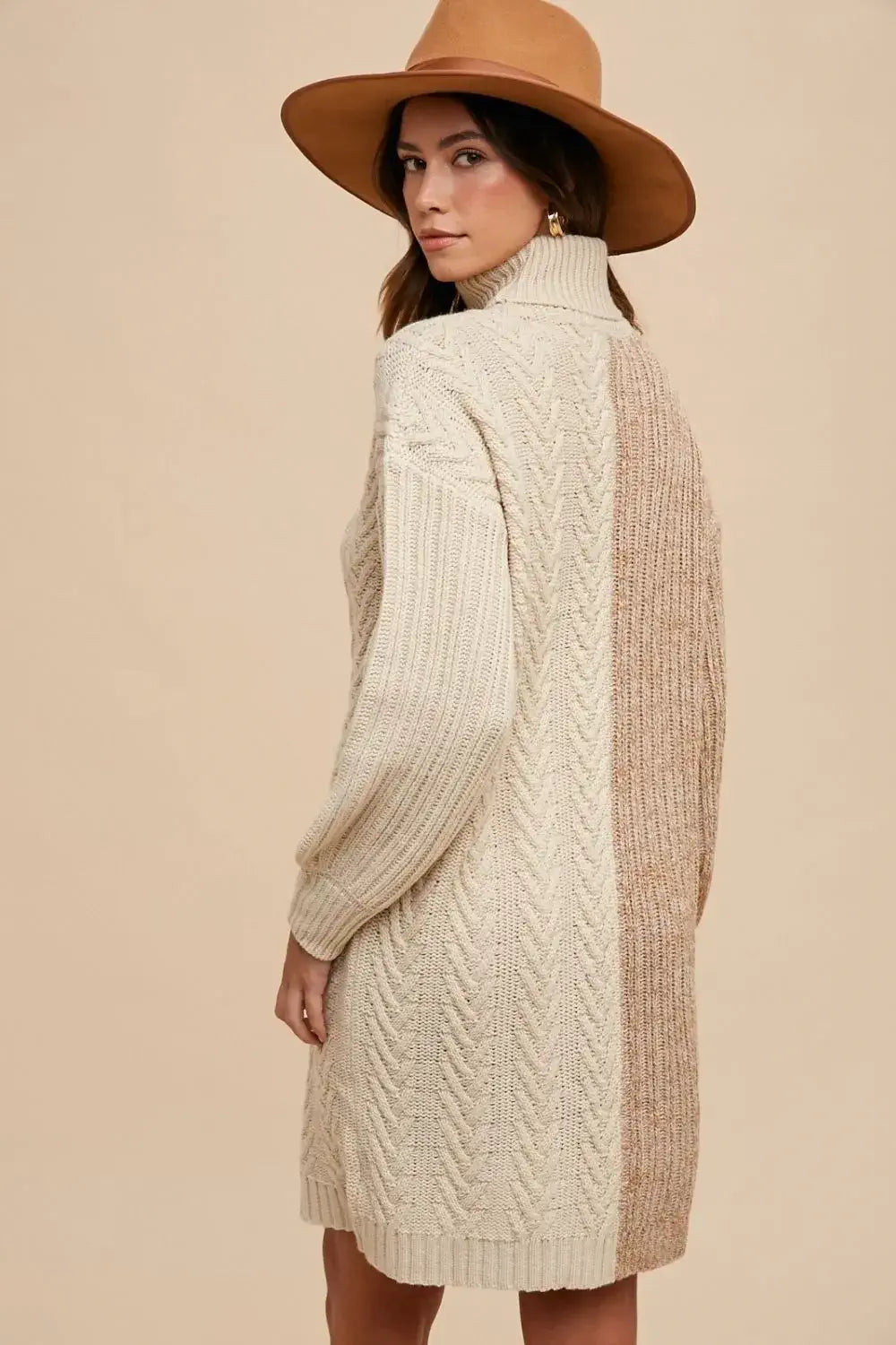 long sleeve turtle neck sweater dress