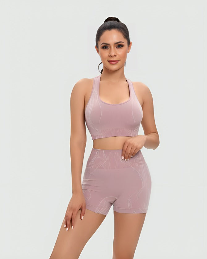 Matching Workout Sets Pink bra shorts