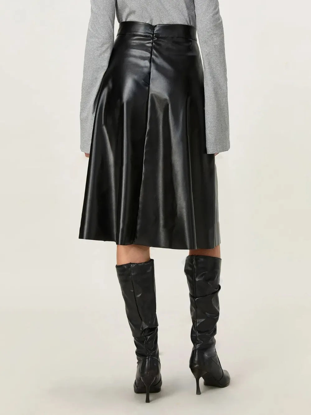 midi leather skirt