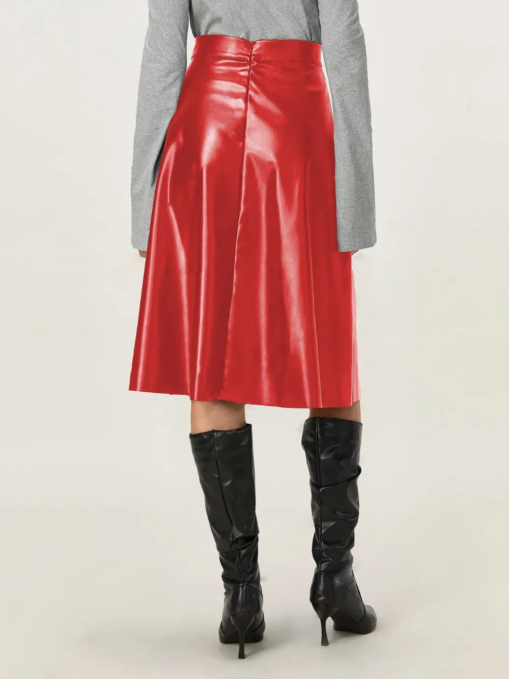 midi leather skirt