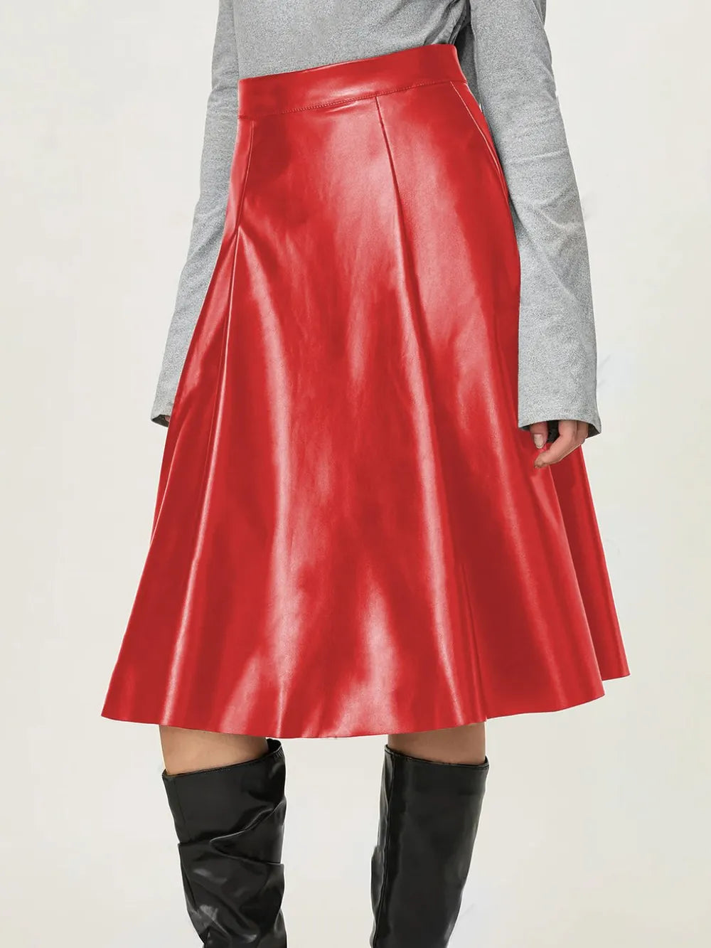 midi leather skirt