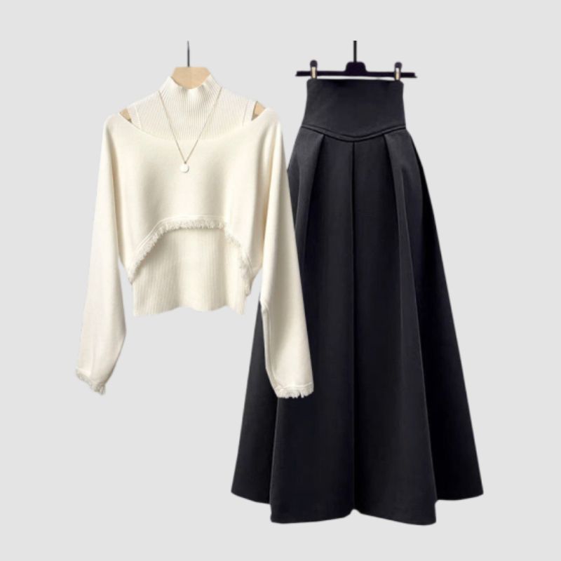 skirt and top set White