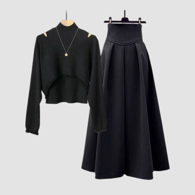 skirt and top set Black
