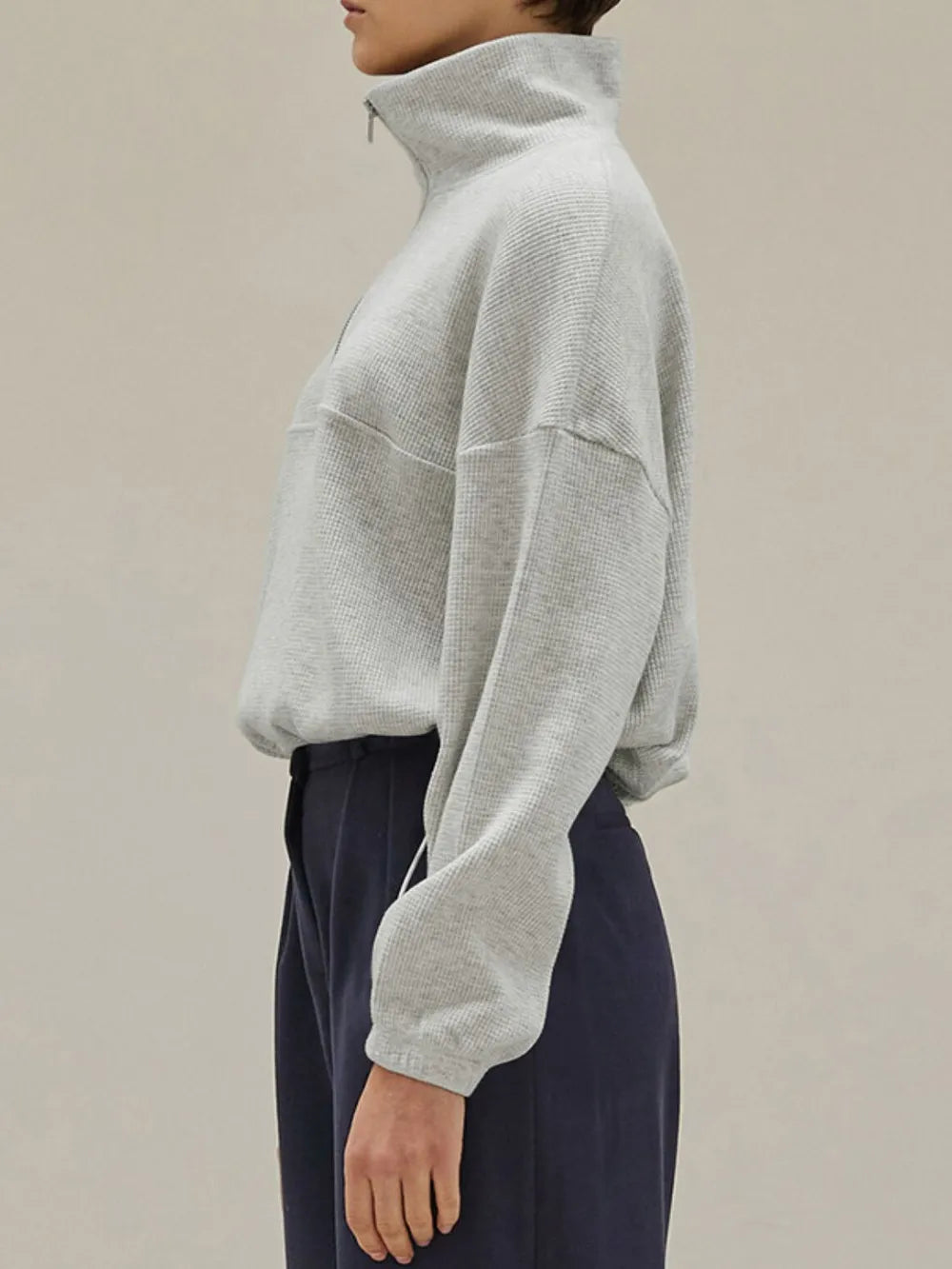 waffle knit sweater women's