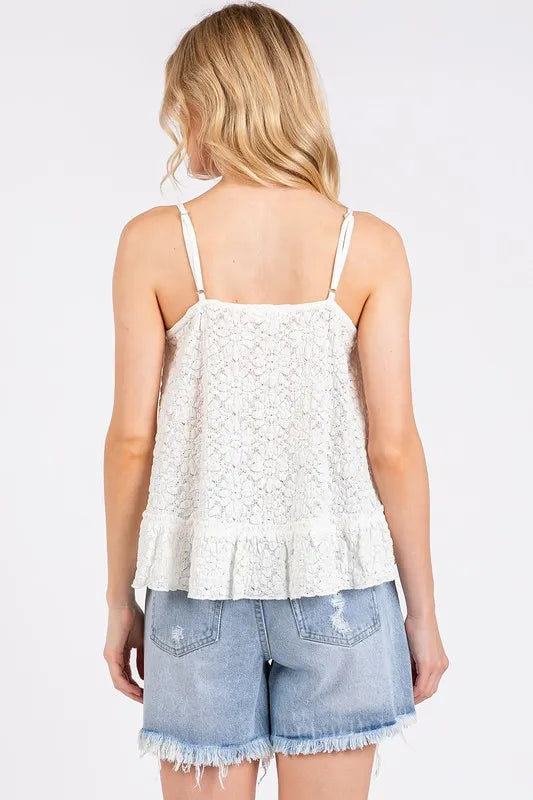 white v neck cami