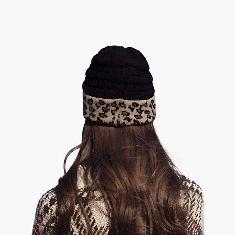 leopard print winter hat