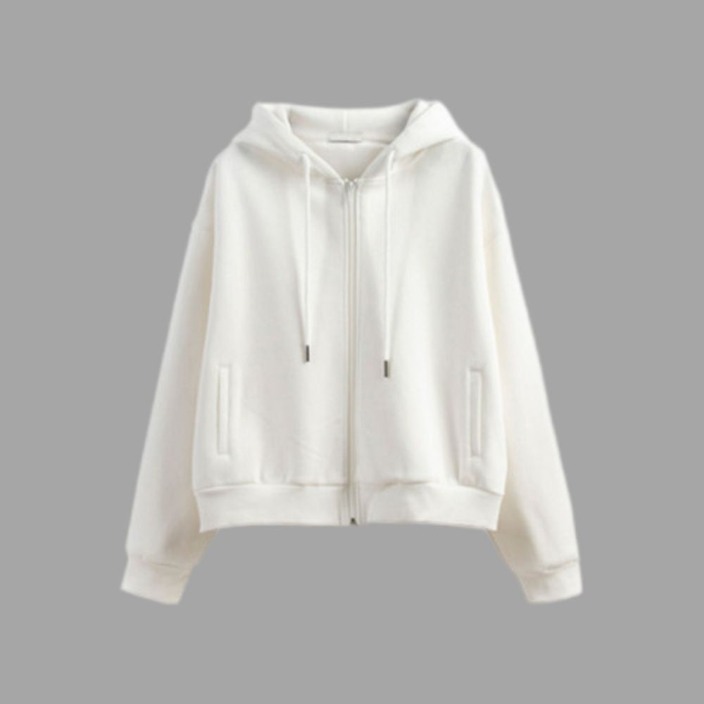 zip up hoodie White