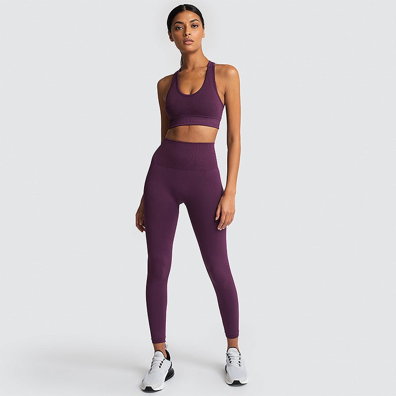 women's leggings set Purple red