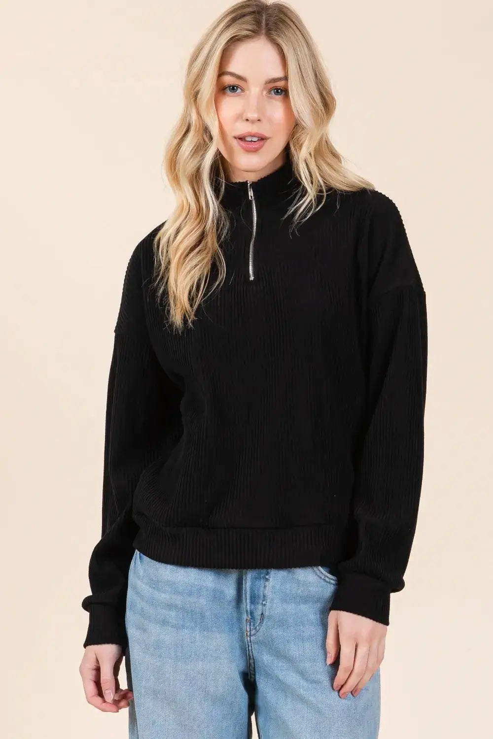 quarter zip sweatshirt Black