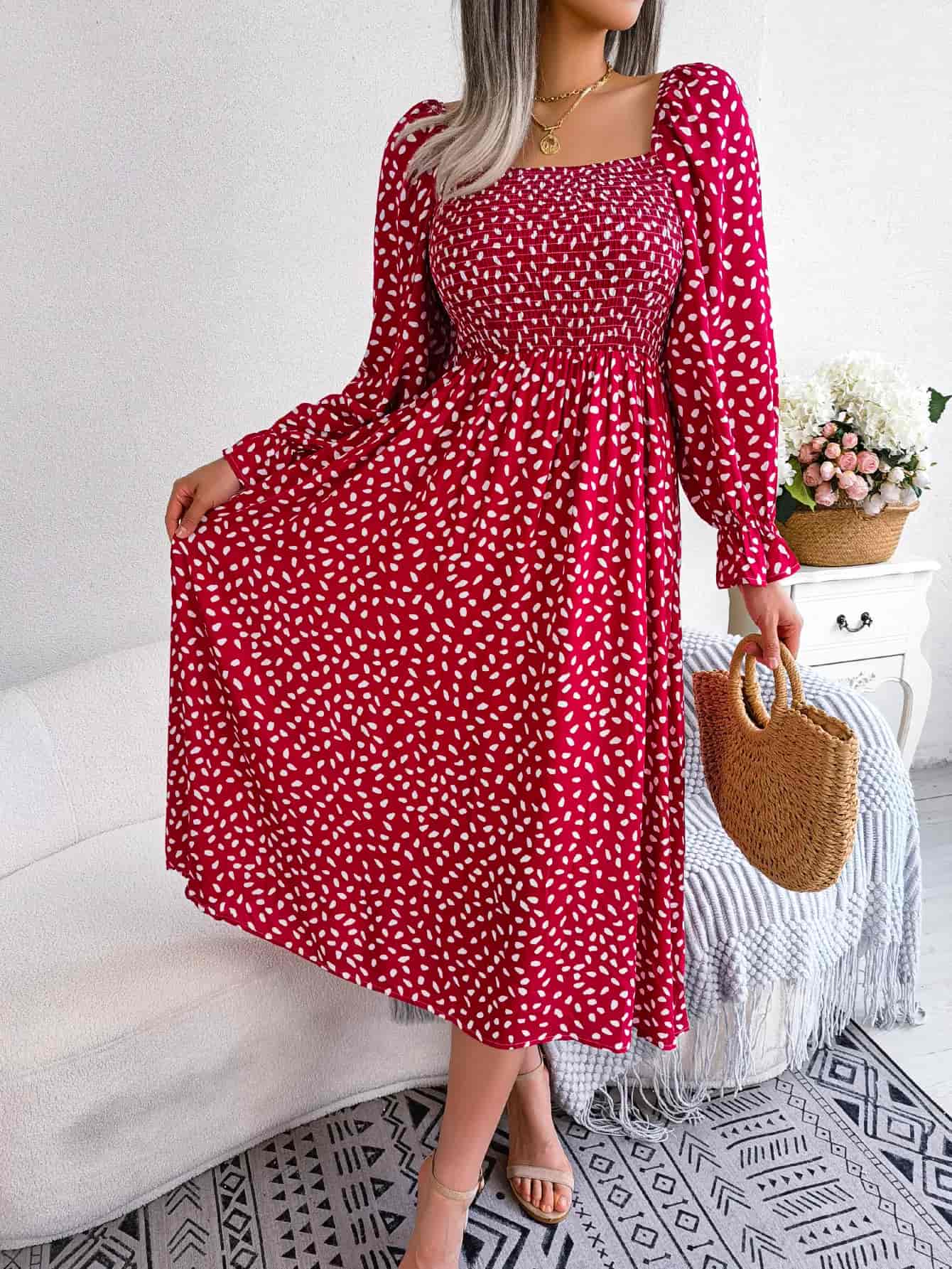 Long Sleeve Midi Dress Casual