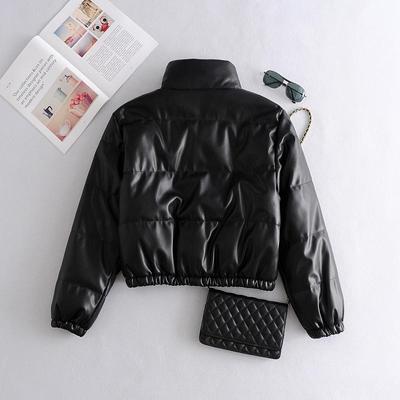 Faux Leather Quilted Jacket Women's