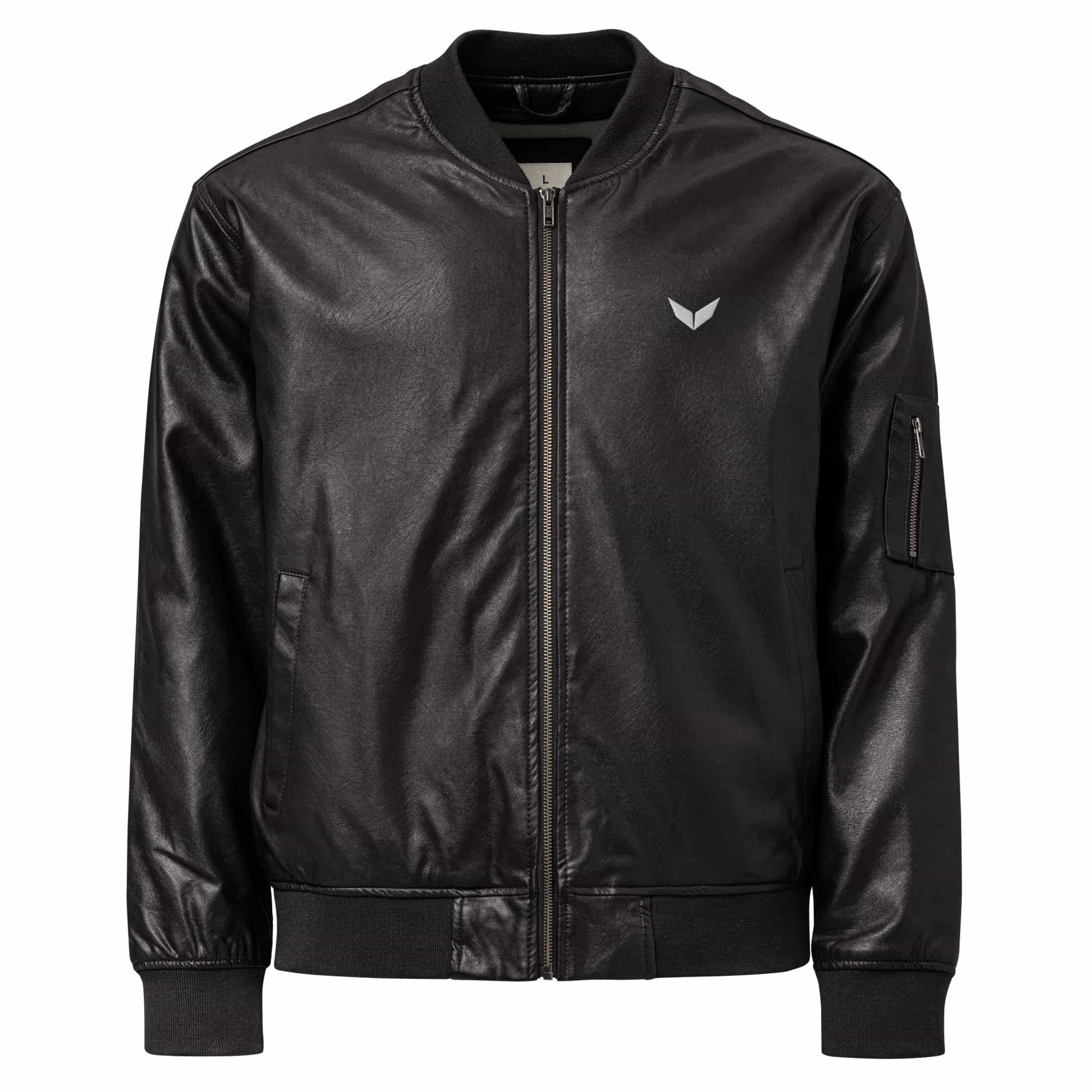 Black Leather Bomber Jacket Women​