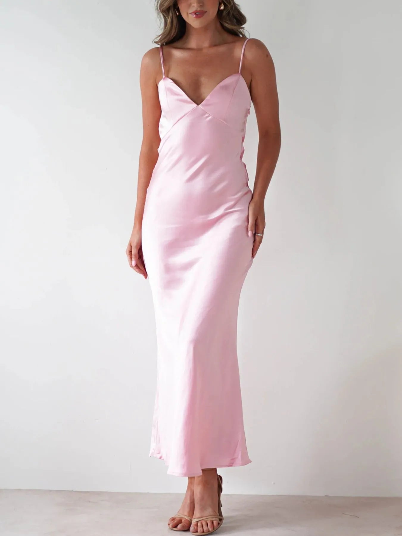 Satin Backless Maxi Dress
