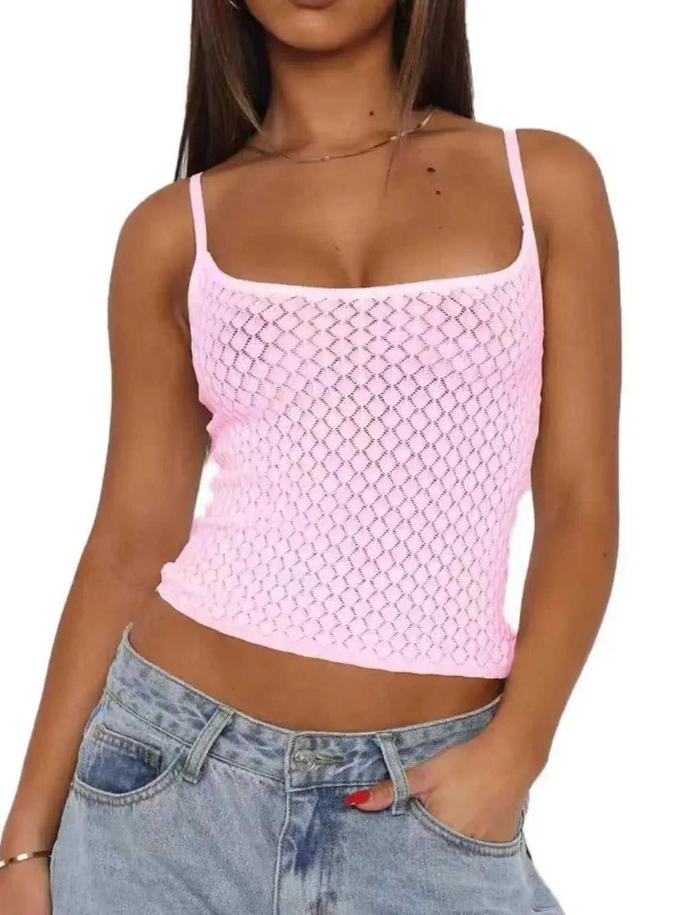 lace camisole top Blush Pink