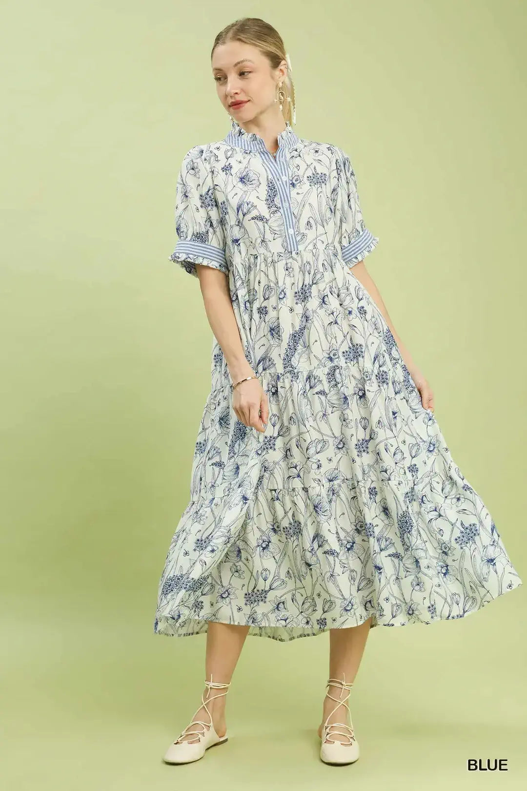 Floral Tiered Midi Dress