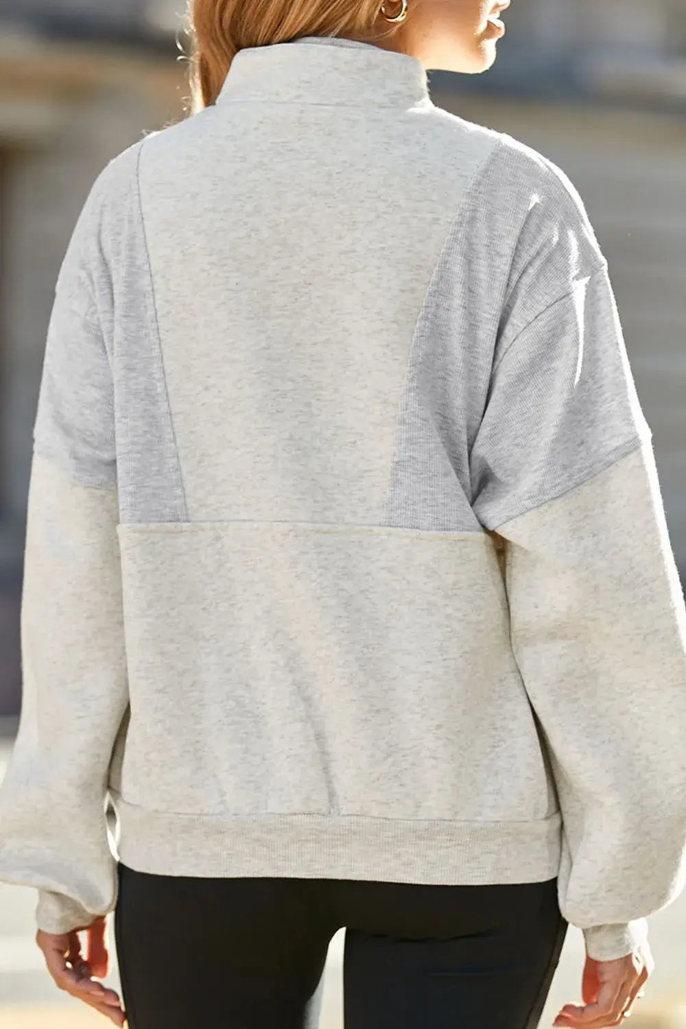 Half Zip Drop Shoulder Sweatshirt
