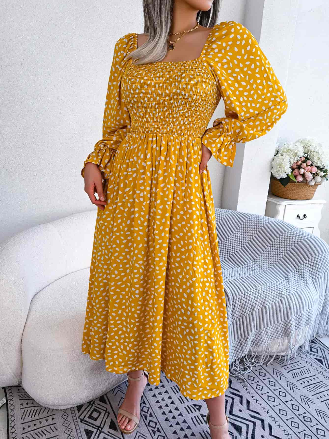 Long Sleeve Midi Dress Casual