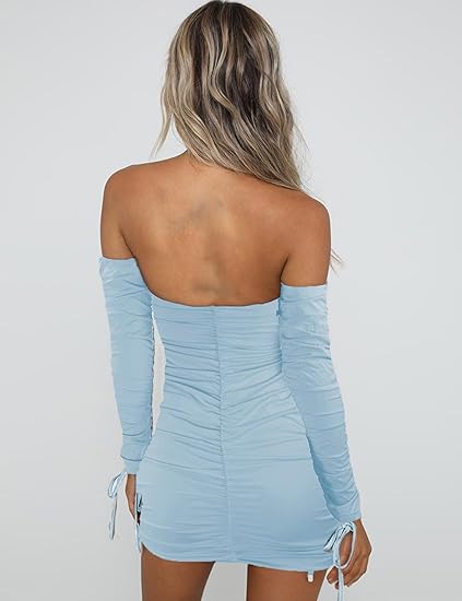 Bodycon Long Sleeve Off The Shoulder Dress​
