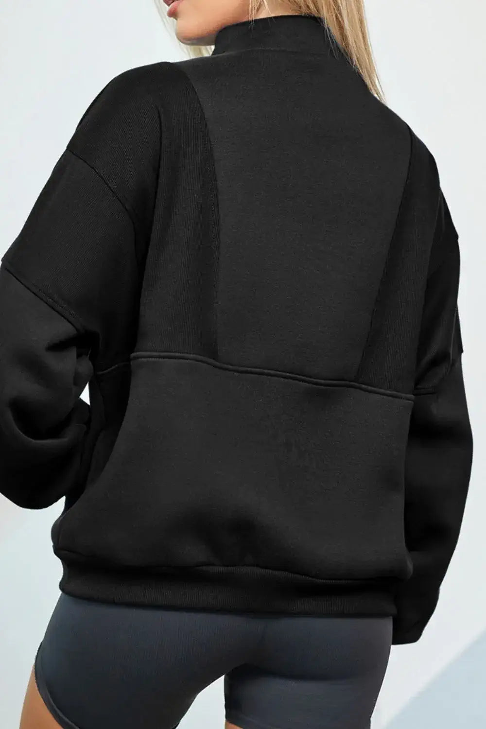 Half Zip Drop Shoulder Sweatshirt
