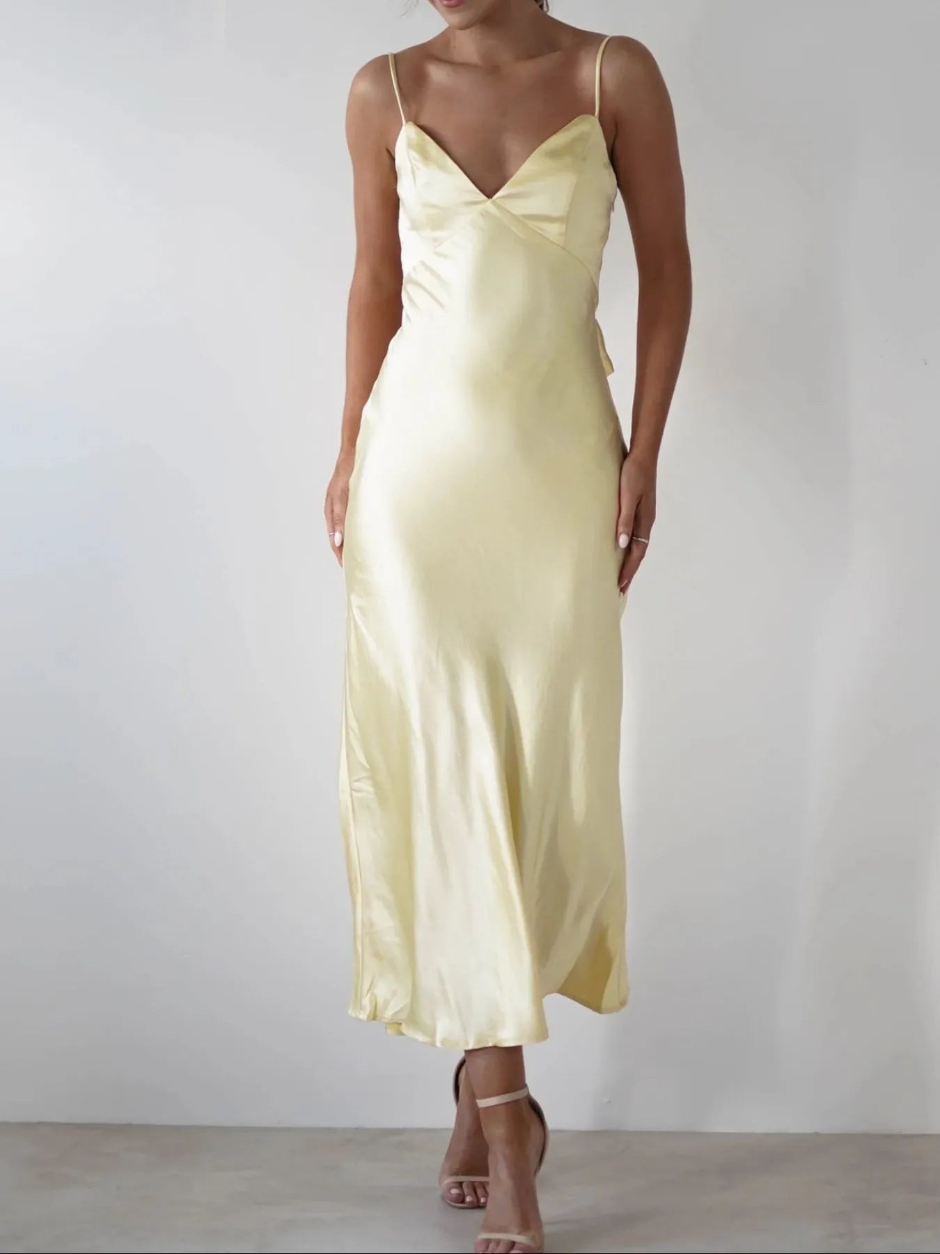 Satin Backless Maxi Dress