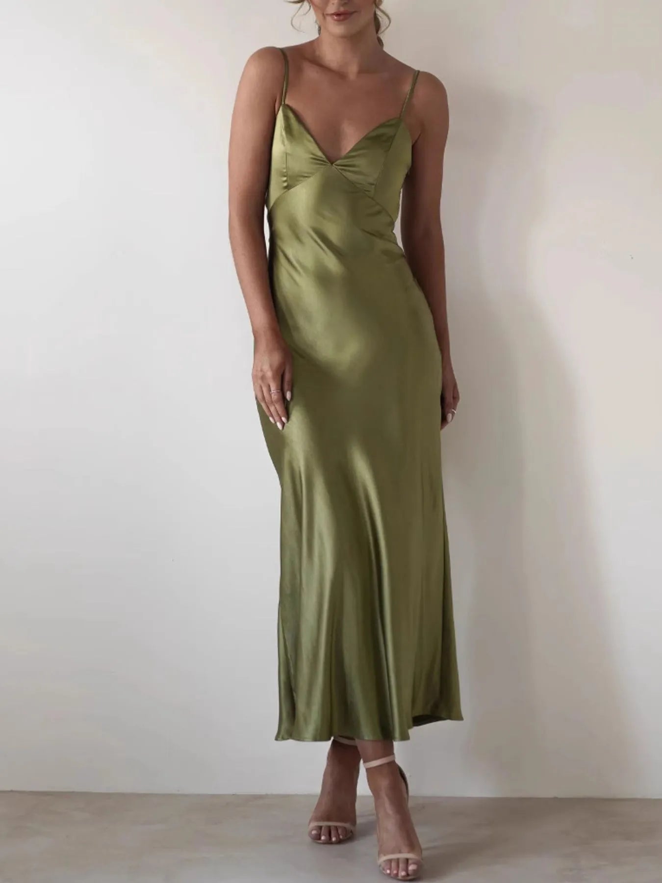 Satin Backless Maxi Dress