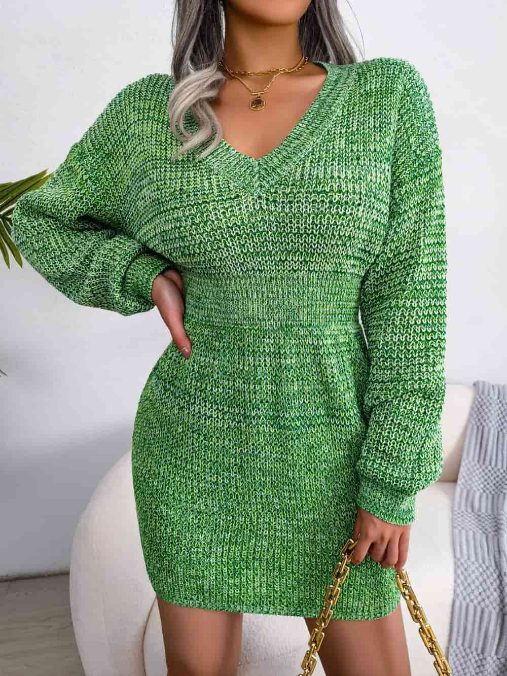 sweater dress mini Green