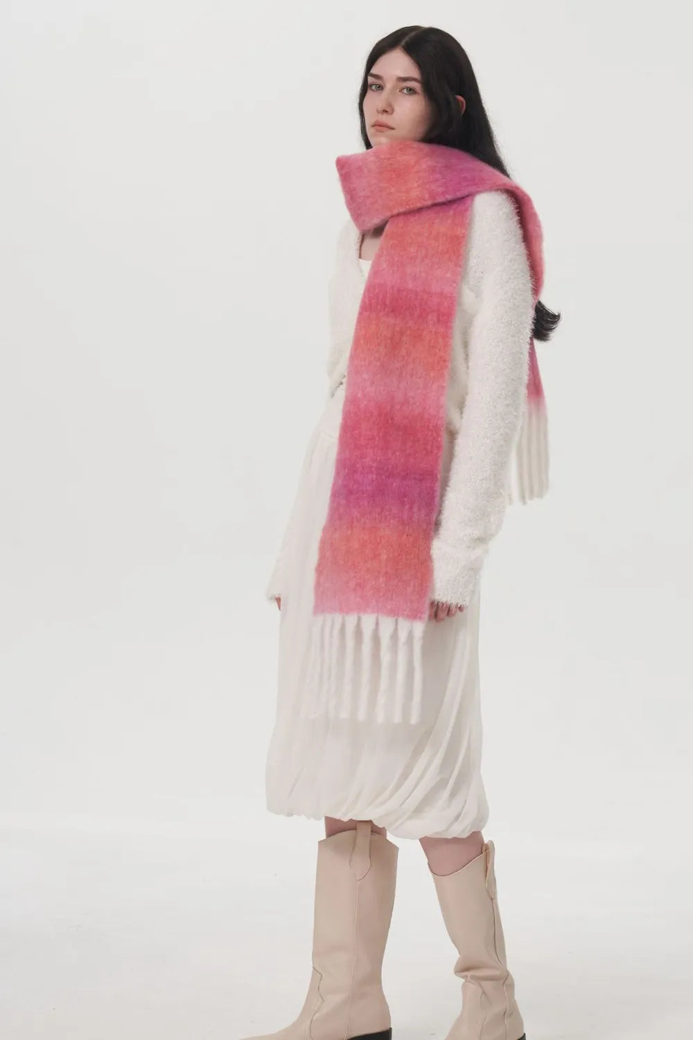 Gradient Scarf Hot Pink One Size