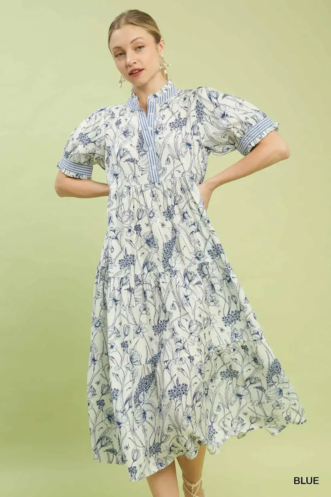 Floral Tiered Midi Dress