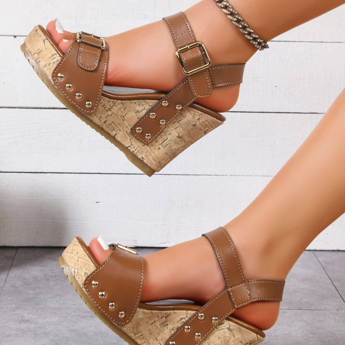 Wedge Sandals With Ankle Strap​