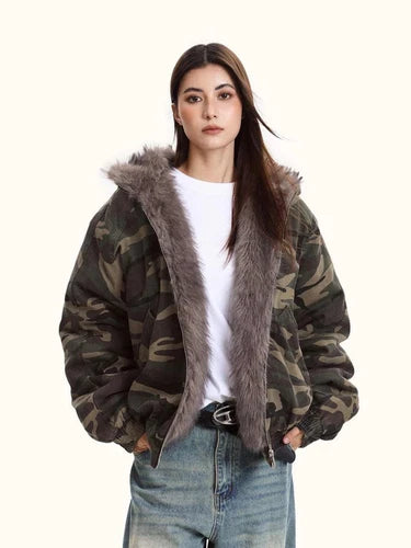 Womens Camo Jacket With Hood