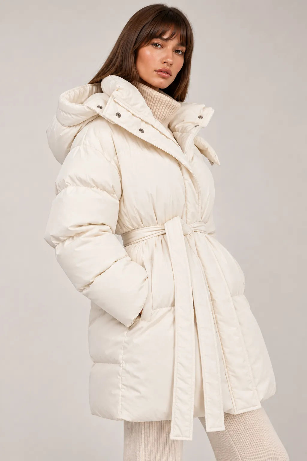 Women's Belted Puffer Jacket