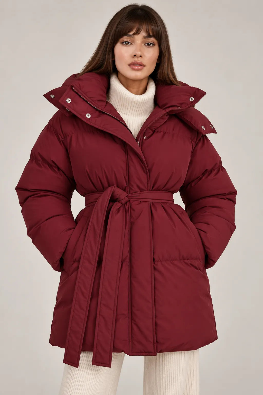 Women's Belted Puffer Jacket