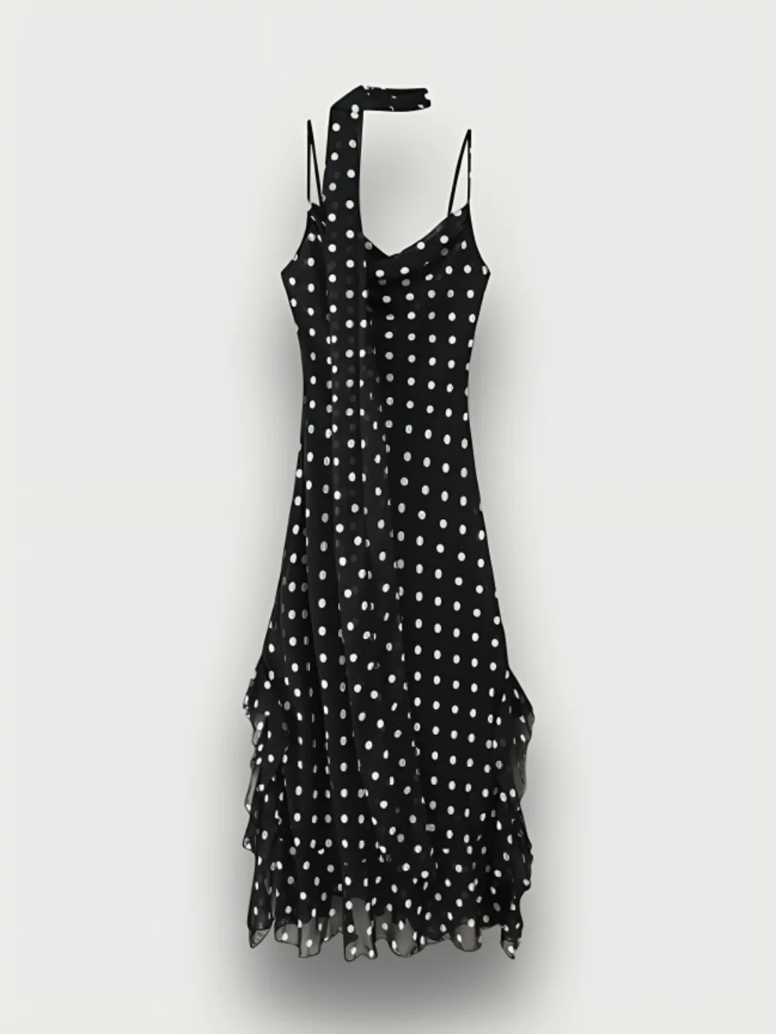 Black Polka Dot Maxi Dress