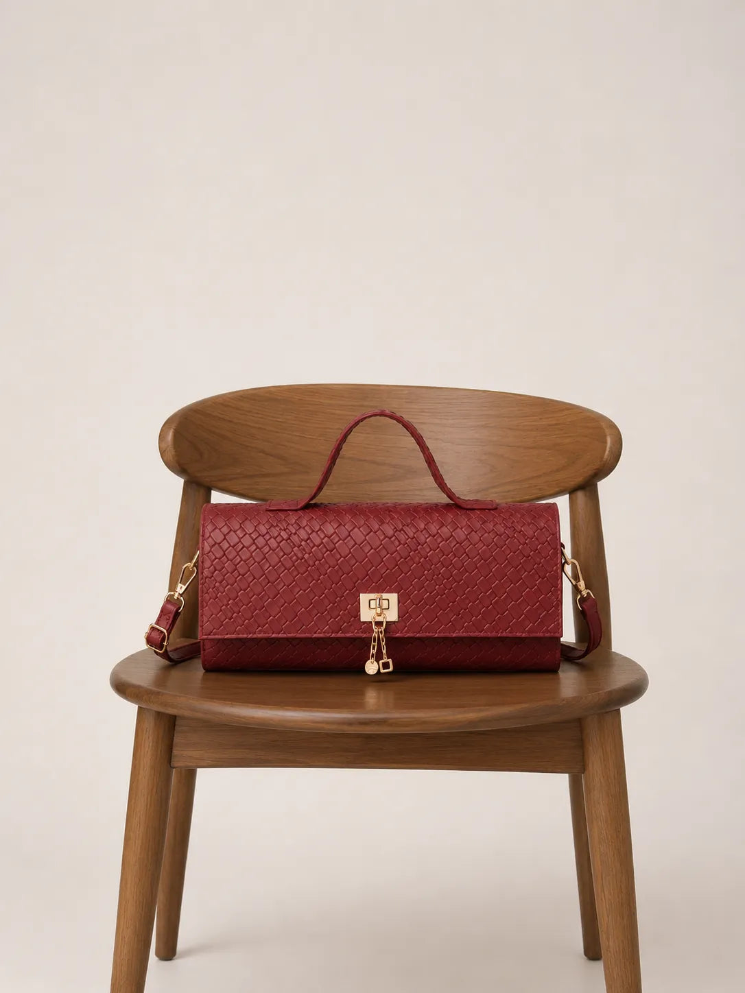 Woven Leather Crossbody Bag​