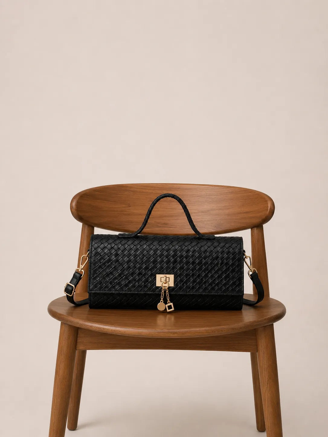 Woven Leather Crossbody Bag​