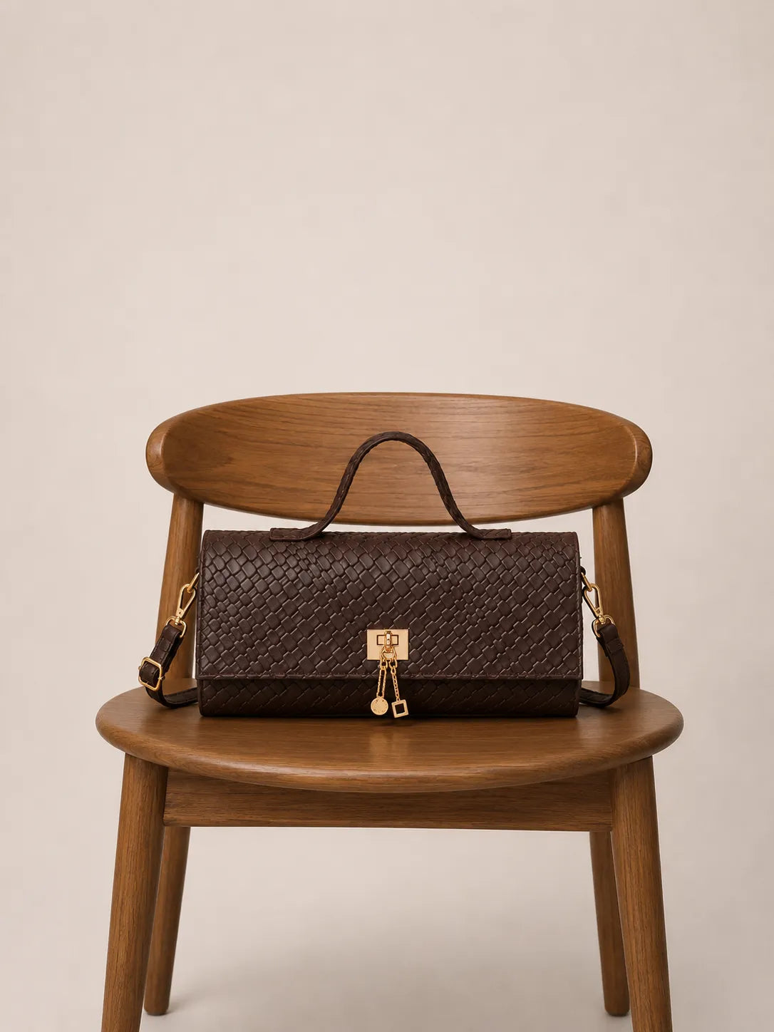 Woven Leather Crossbody Bag​