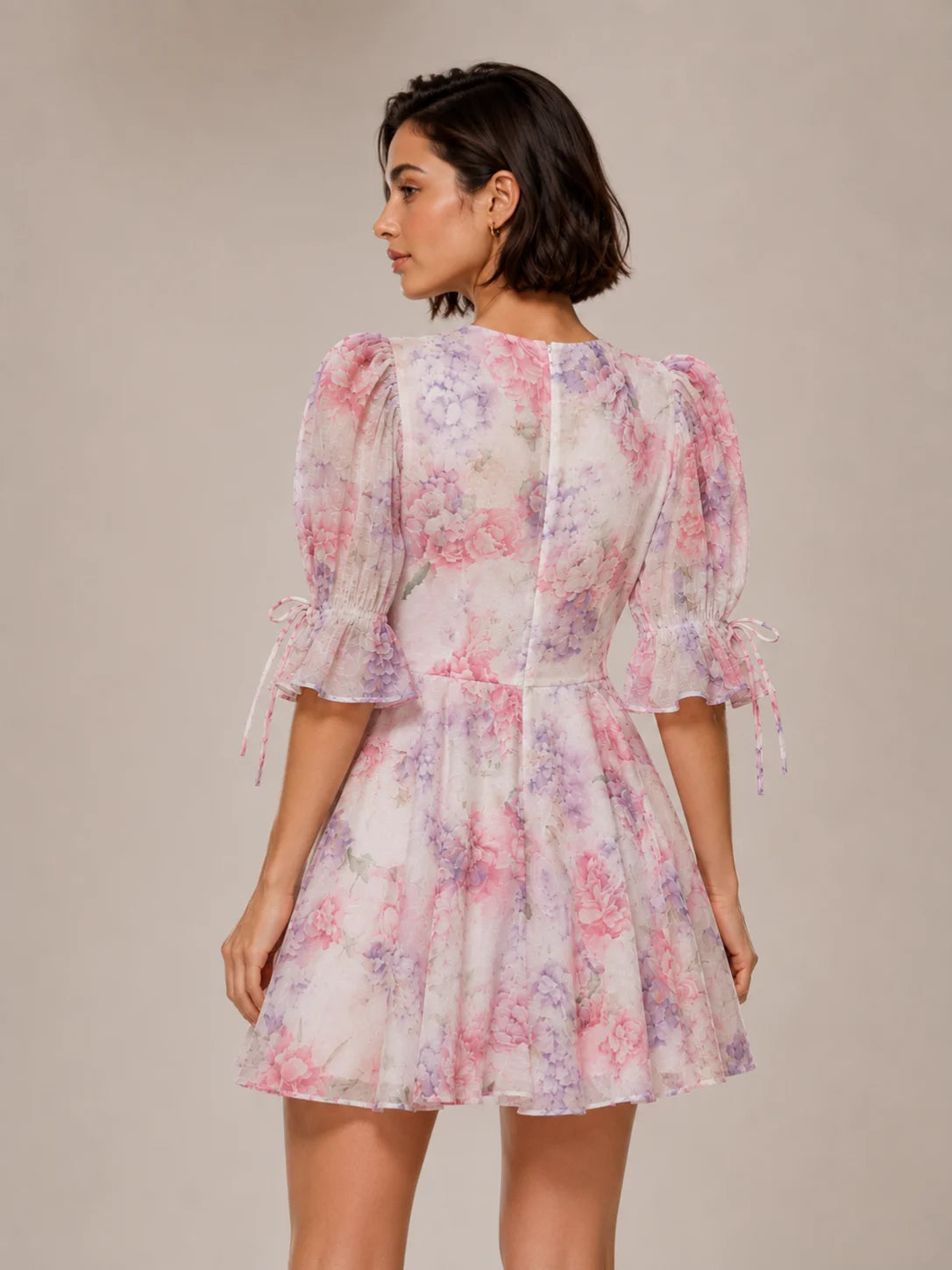 Floral Applique Mini Dress
