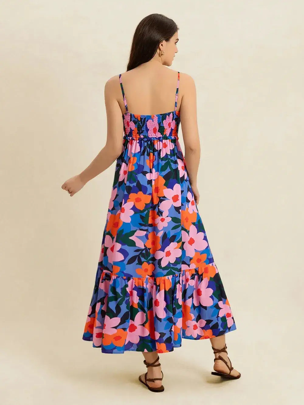 Floral Print Smocked Cami Dress