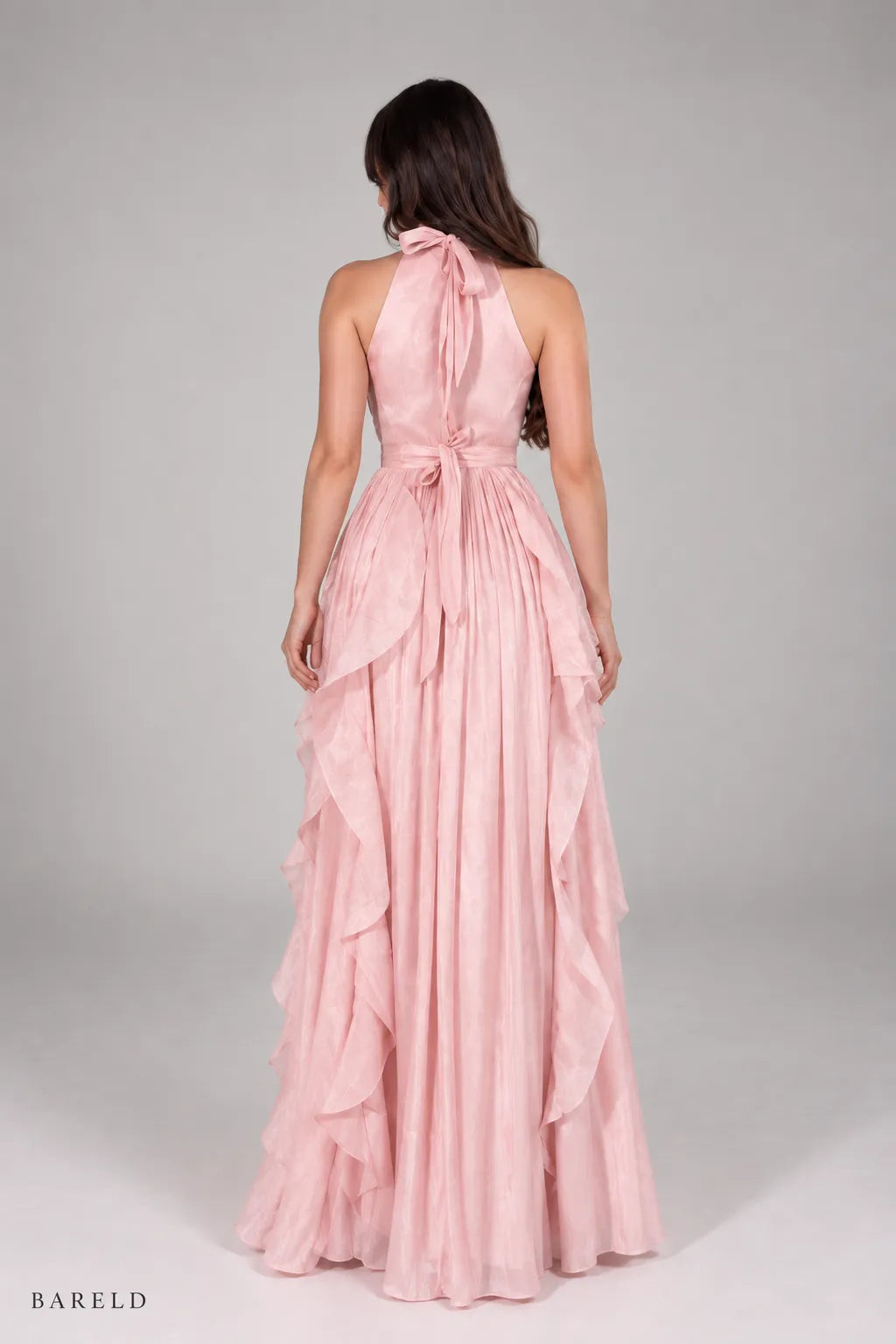 Halter Ruffle Maxi Dress