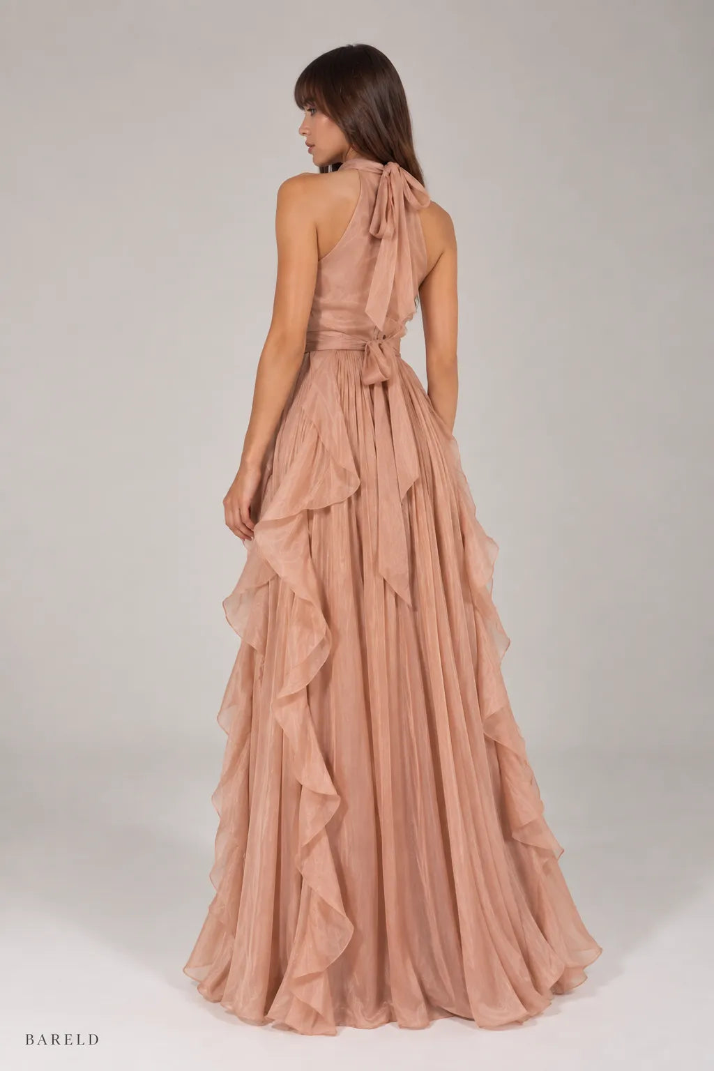 Halter Ruffle Maxi Dress