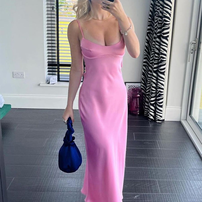 Light Pink Spaghetti Strap Dress Pink