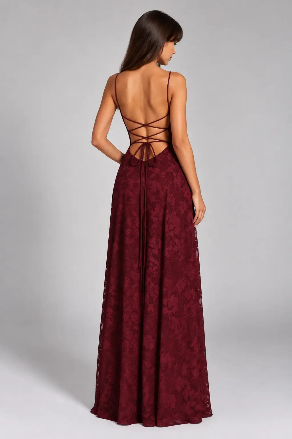 Open Back Lace Maxi Dress