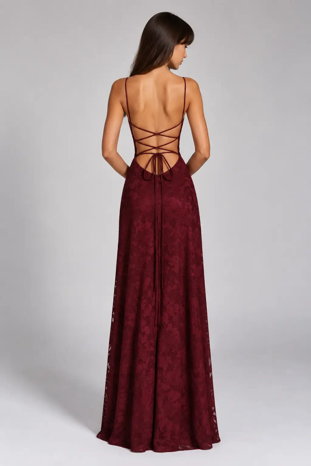 Open Back Lace Maxi Dress