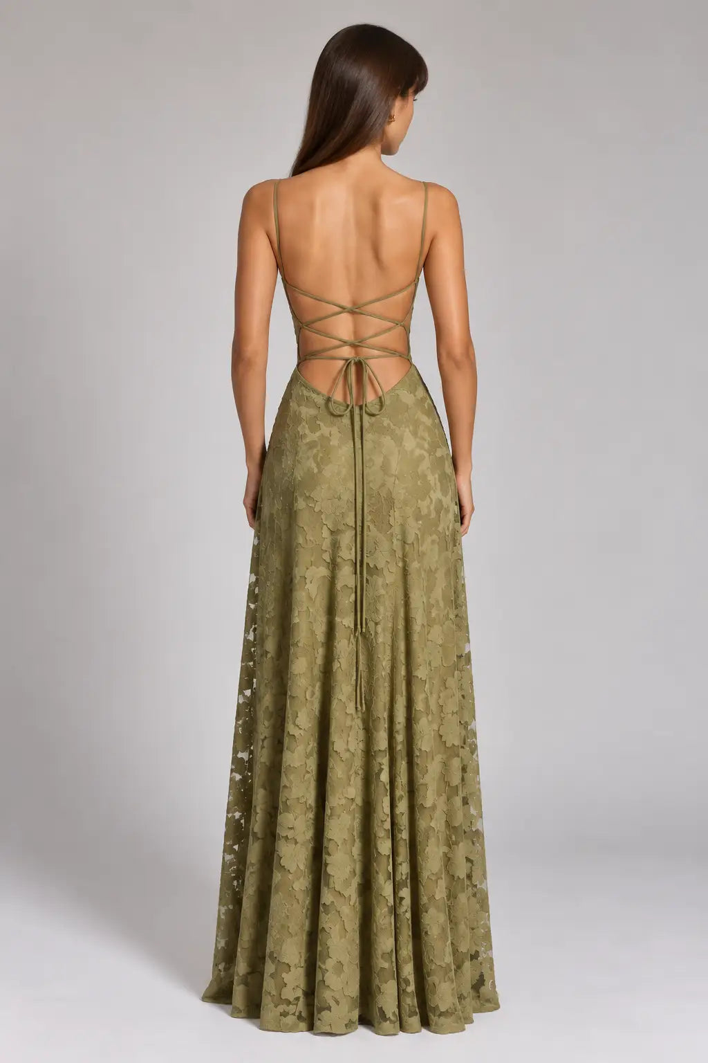 Open Back Lace Maxi Dress