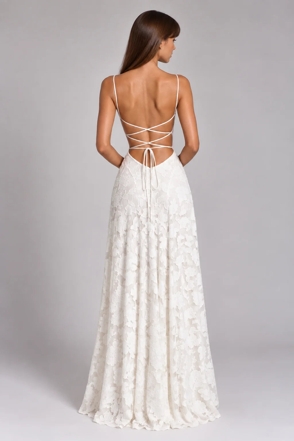 Open Back Lace Maxi Dress