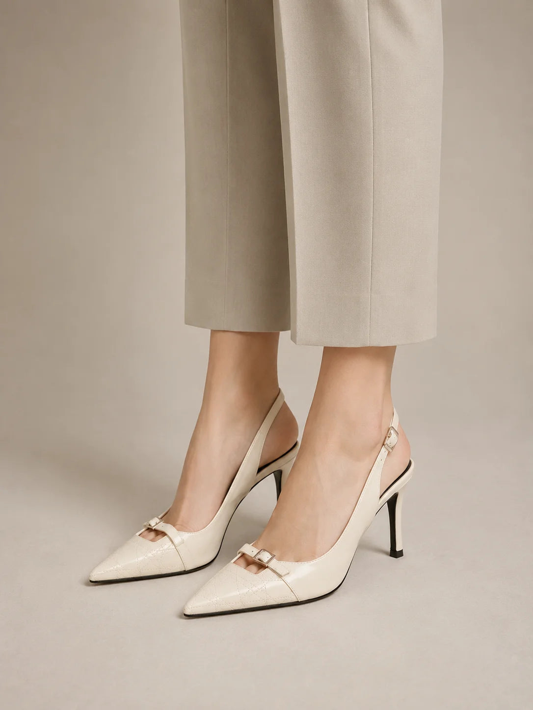 Pointed Toe Slingback Heels